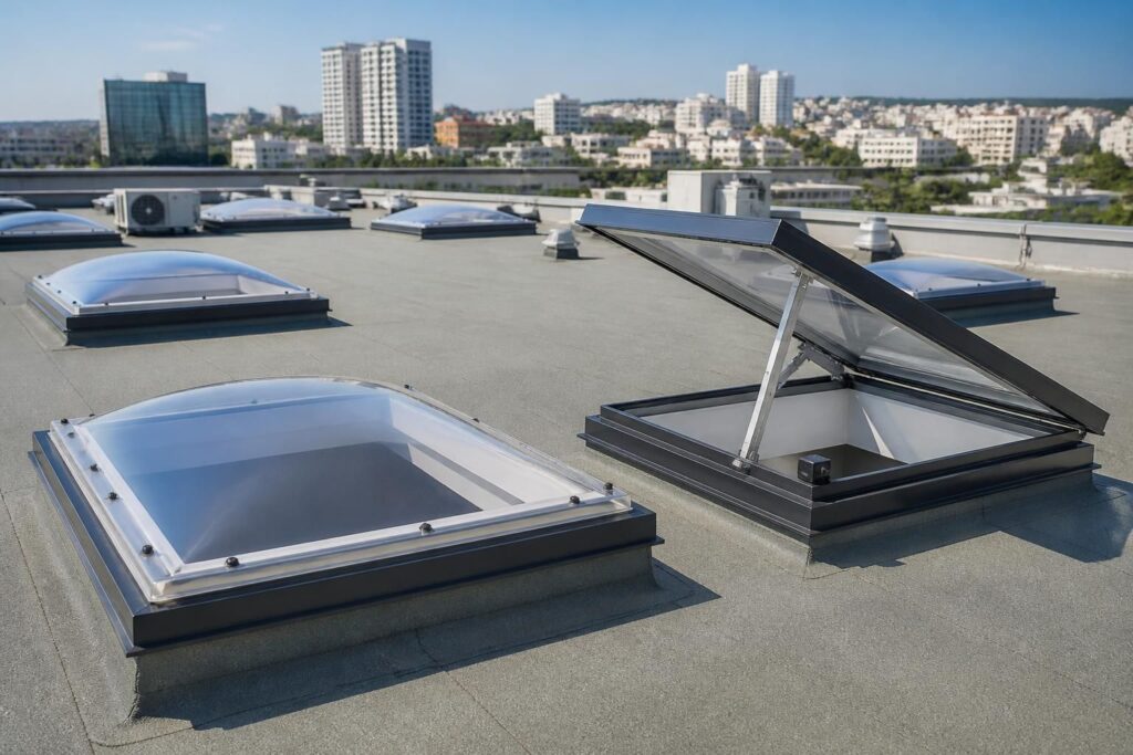 découvrez notre guide d'achat complet et nos avis détaillés sur les coupoles pour toit plat, avec un focus sur les modèles électriques et traditionnels pour bien choisir votre installation.