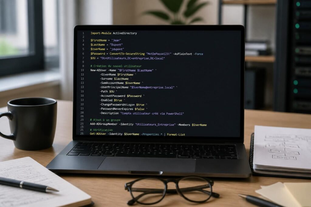découvrez comment créer un nouvel utilisateur active directory avec powershell en configurant facilement les paramètres essentiels pour une gestion optimale.