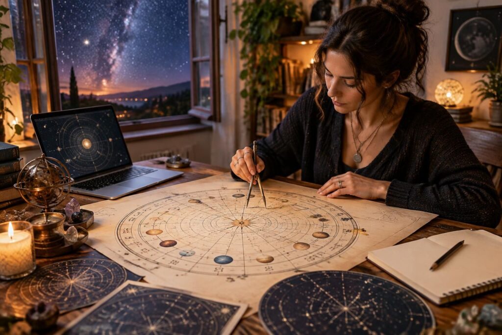 calculez gratuitement votre thème astrologique complet et découvrez la signification de vos planètes, maisons et aspects pour mieux vous comprendre.