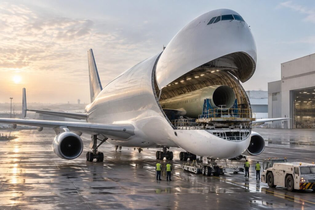 découvrez le béluga d’airbus : ses dimensions impressionnantes, son intérieur conçu pour transporter des charges volumineuses et les caractéristiques de ce géant du ciel.